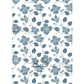 Blue floral pattern on a white background.