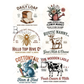 Collection of rustic and farm-themed logos with animals and text on a white background.