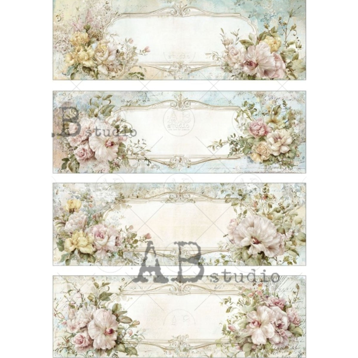 Romantic Floral Bookmark Tags - Decoupage Rice Paper – Milton's Daughter