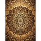 An ornate symmetrical mandala-style pattern in warm brown and beige tones.
