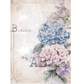 Floral design with hydrangeas on a textured background.