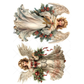 Two vintage-style Christmas angels with wreaths and garlands.