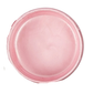 Open jar of pink metallic paint on a white background