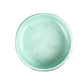 Pale blue-green metallic paint on a white background