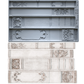 Bookish IOD Mould by Iron Orchid Designs- mould and castings side by side.