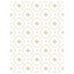 Decorative repeat pattern with floral elements on a white background