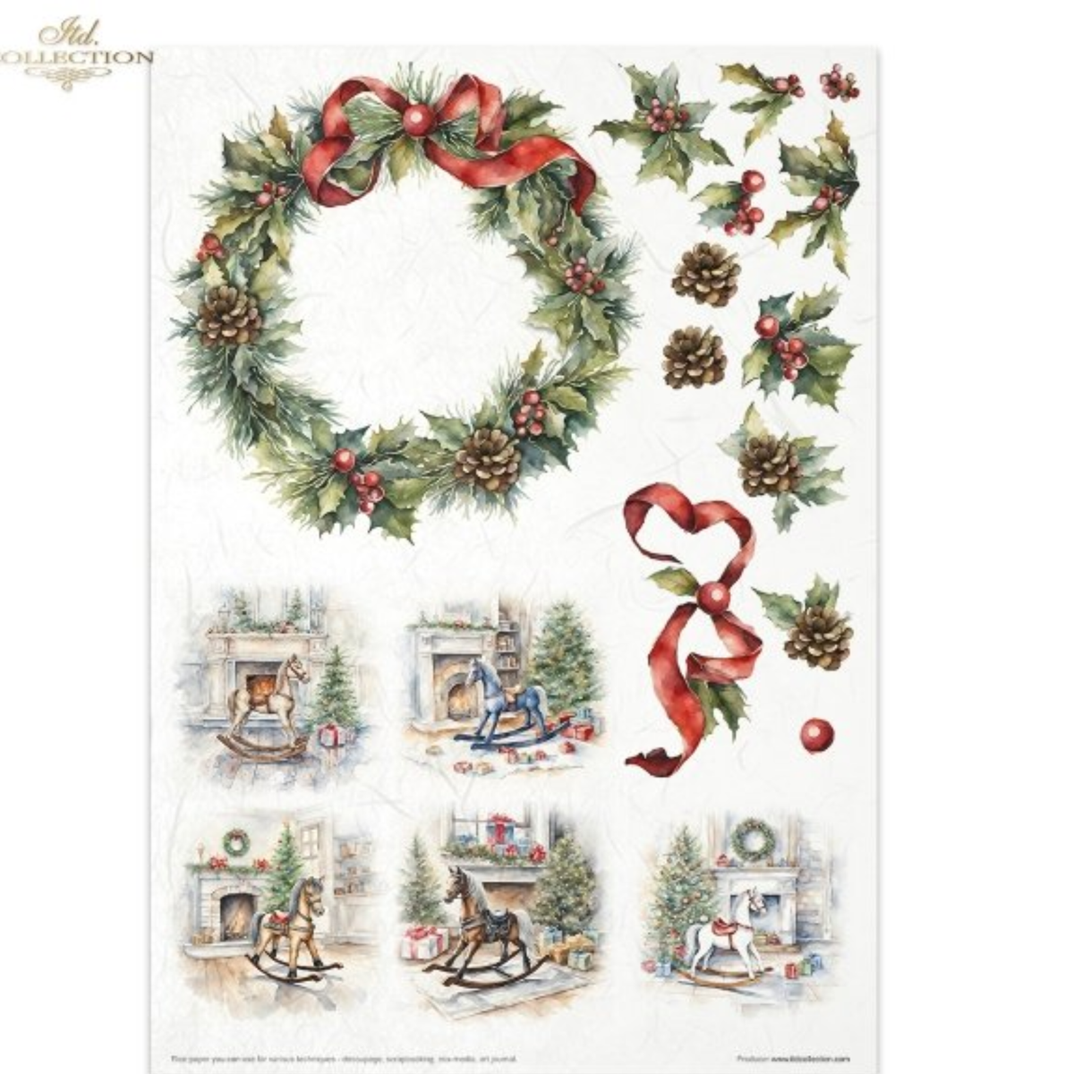 Winter Wreath - Decoupage Rice Paper Set
