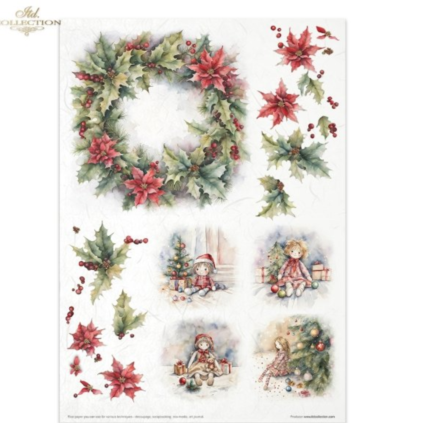 Winter Wreath - Decoupage Rice Paper Set