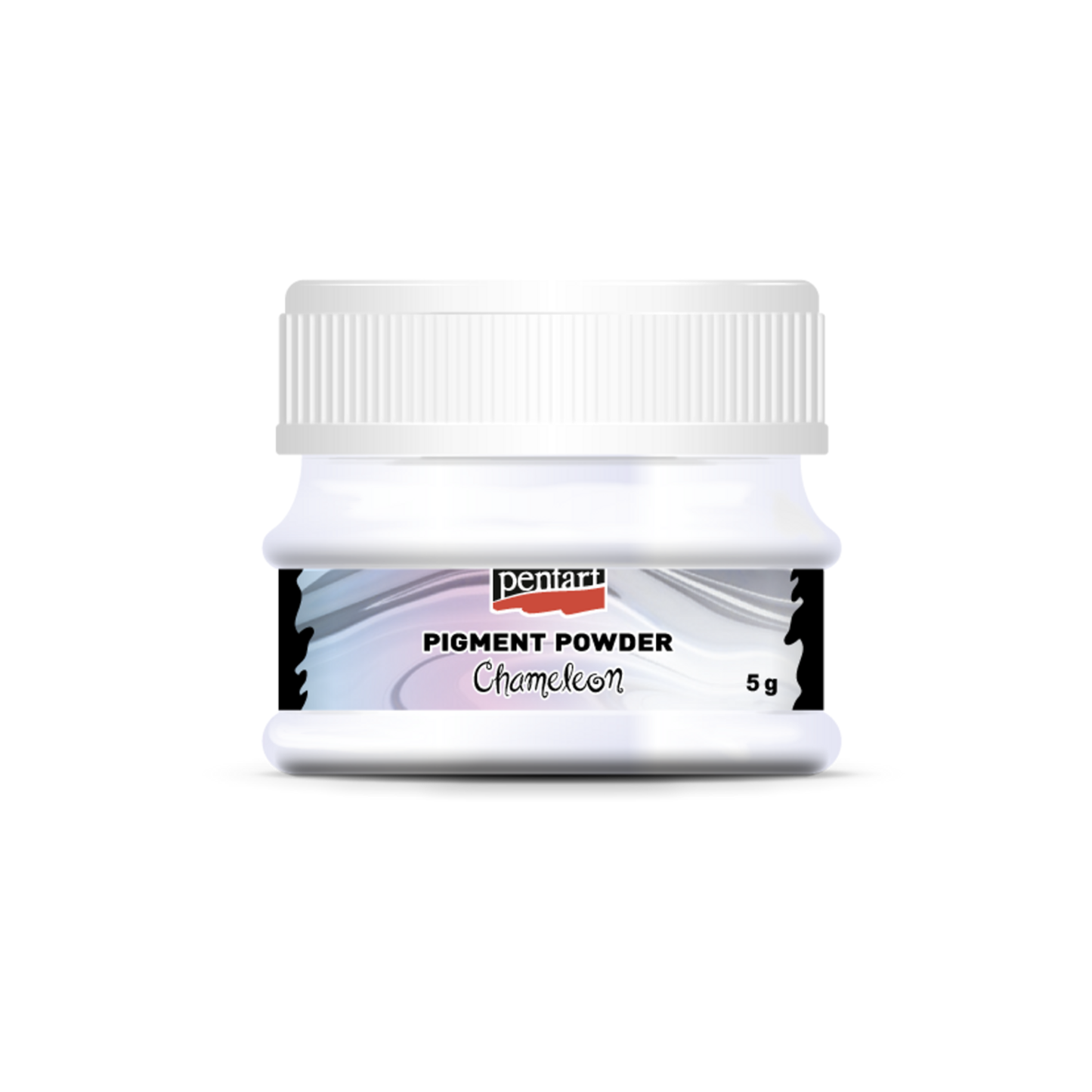 Jar of Pentart pigment powder on a white background