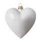 White puffed heart-shaped Christmas ornament on a white background