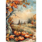 "Fall Twisted Tree & Pumpkins Scene" decoupage rice paper by AB Studio. Available at Milton's Daughter.