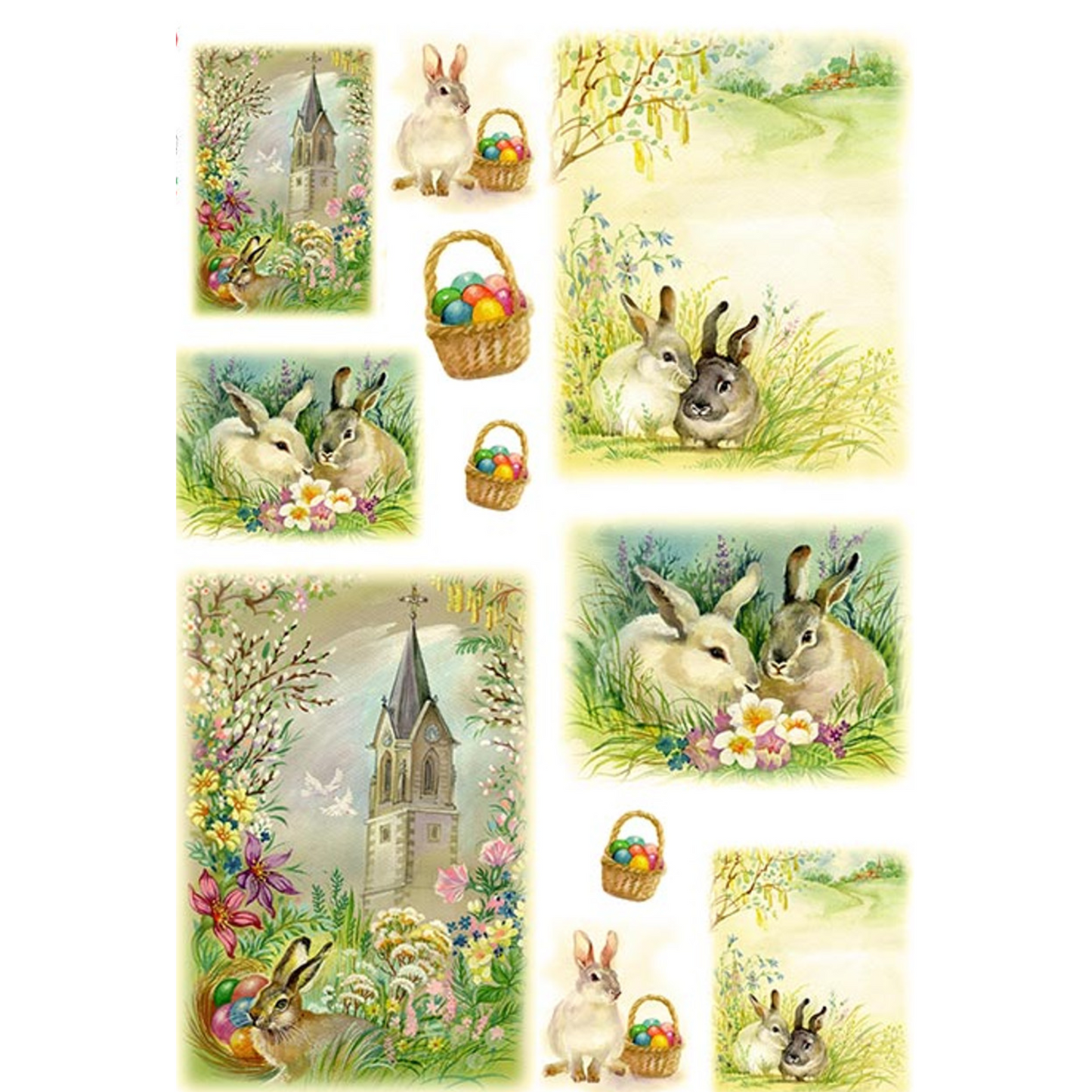 "Easter Scenes" Holiday 0036-decoupage rice paper by Paper Designs. Size A4 available at Milton's Daughter.