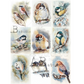 "9 Pack Watercolor Birds" decoupage rice paper by AB Studio. Size A4 available at Milton's Daughter.