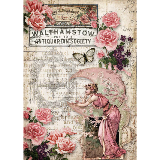 "Antiquarian Society" Decoupage Rice Paper by Decoupage Queen. Size A3 11.7" x 16.5" available at Milton's Daughter.