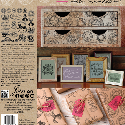 "Antiquities" IOD Stamp back cover. Available at Milton's Daughter.
