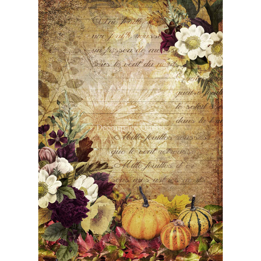 "Autumn Message" decoupage rice paper by Decoupage Queen available at Milton's Daughter