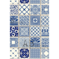 "Azulejo Blue Tiles 1" decoupage rice paper by AB Studios. Imported from Poland and available in size A4 at Milton's Daughter.