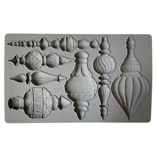 "Baubles" IOD silicone ornament mold by Iron Orchid Designs available at Milton's Daughter