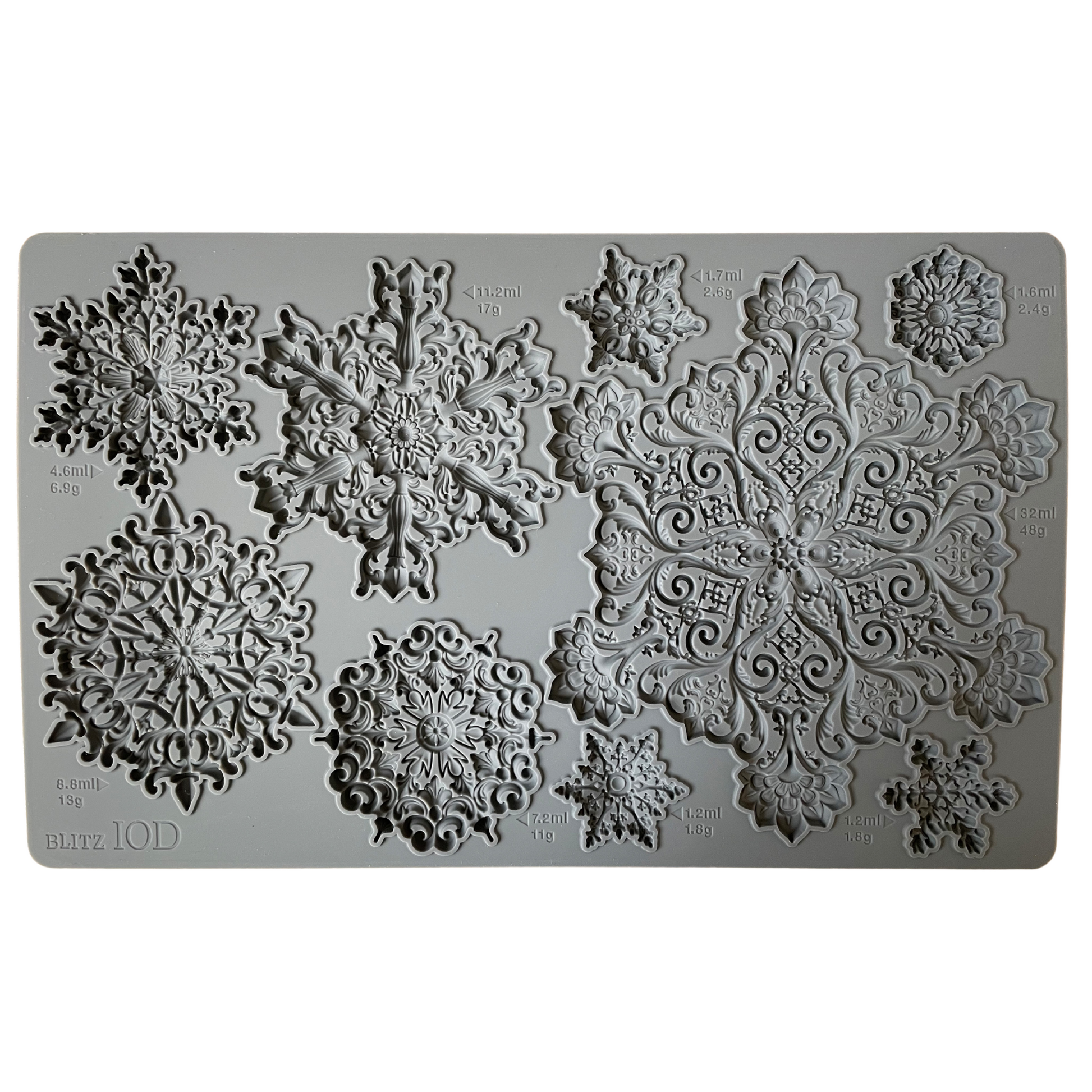 "Blitz" IOD silicone snowflake mold by Iron Orchid Designs. available at Milton's Daughter