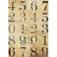 "Block Numbers" decoupage rice paper by AB Studio. Size A4 available at Milton's Daughter.