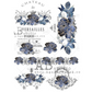 "Blue Floral Parisian Labels" decoupage rice paper by AB Studio. Size A4 available at Milton's Daughter.