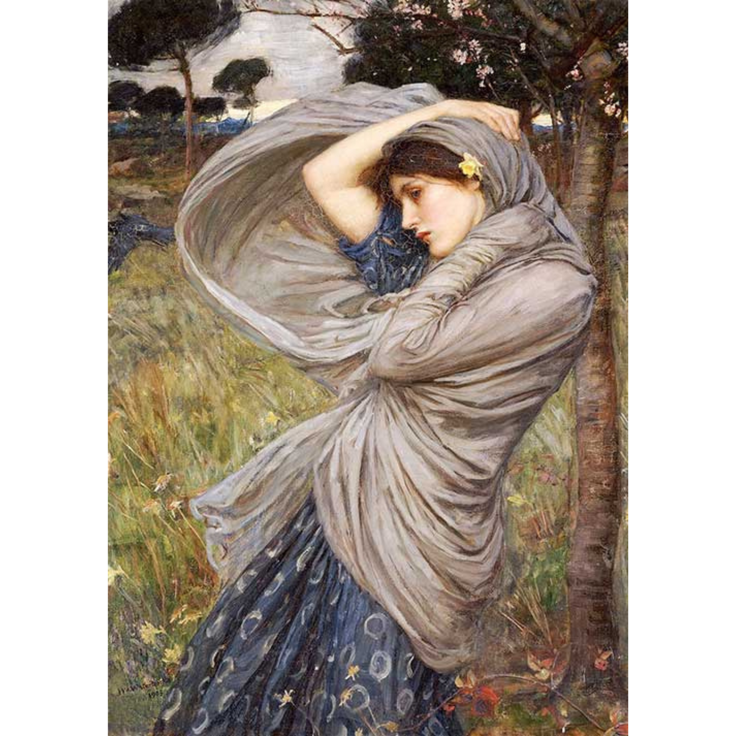 "Boreas" by John Waterhouse - Artwork 0106. Decoupage rice paper reproduction print by Paper Designs available at Milton's Daughter.