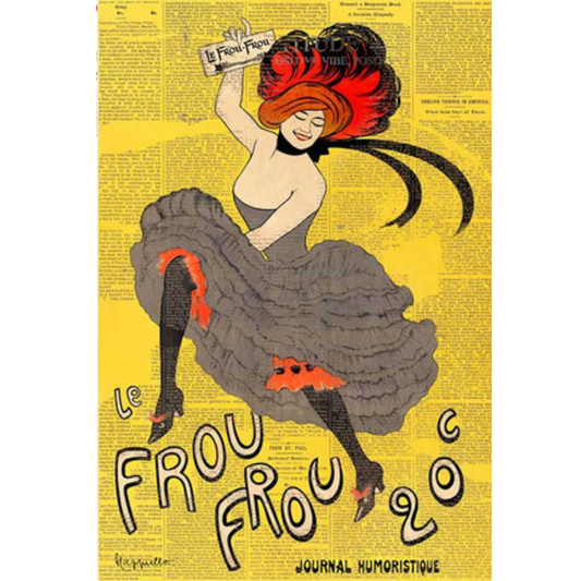 "Le Frou Frou 20" by Cappiello - printed on decoupage rice paper by Paper Designs is available at Milton's Daughter.