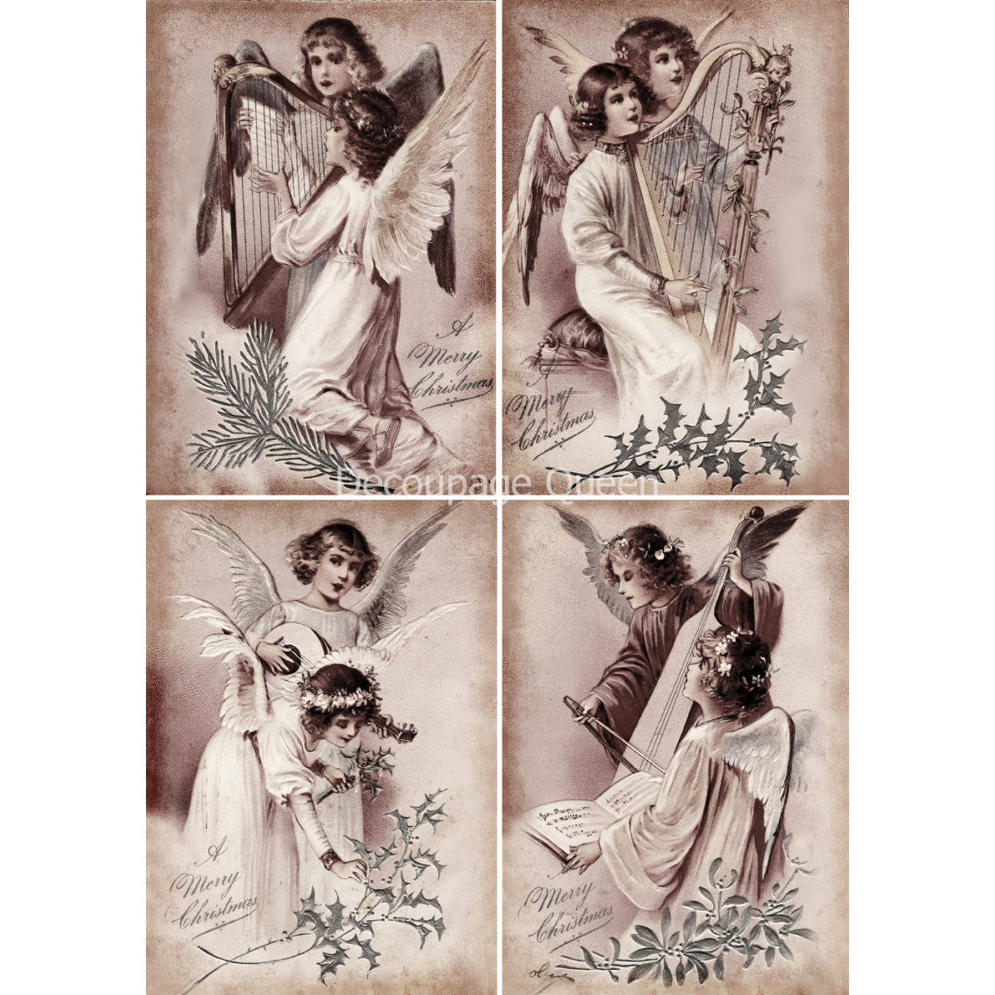 "Choral Angels" decoupage rice paper by Decoupage Queen. Available at Milton's Daughter.