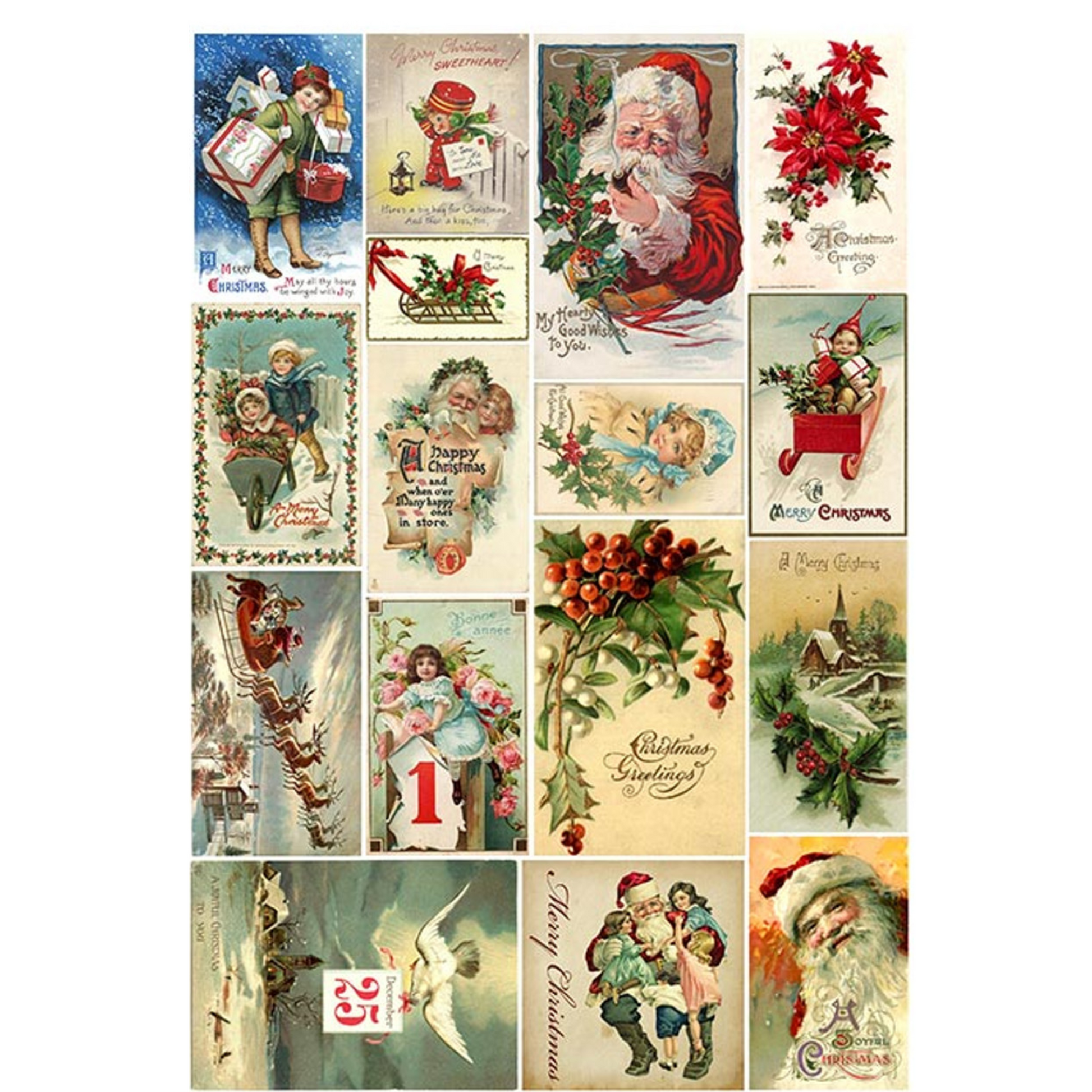 "Christmas-0279" decoupage rice paper by Paper Designs. Available in size A4 at Milton's Daughter.