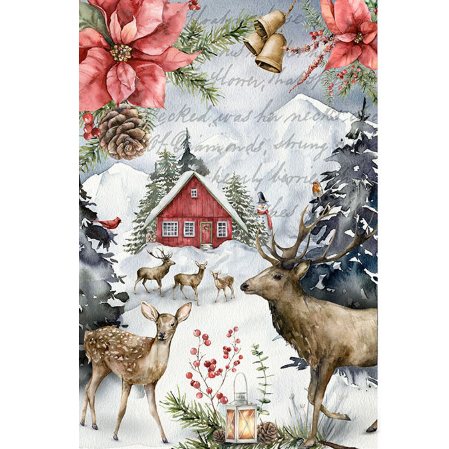"Christmas 0326" Paper Designs Decoupage Rice Paper imported from Italy available at Milton's Daughter in Size A4 - 8.3" x 11.7"