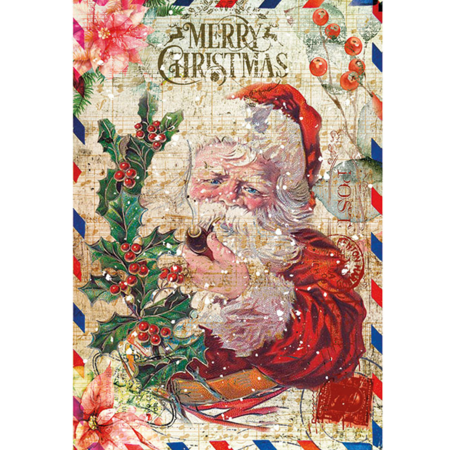 "Christmas-0334" Paper Designs Decoupage Rice Paper imported from Italy available at Milton's Daughter in size A4- 8.3" x 11.7"