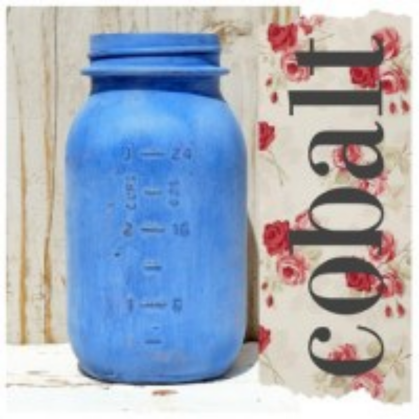Mason Jar painted with Cobalt by Sweet Pickins Milk Paint available at Milton's Daughter