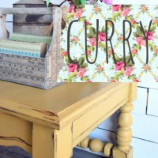 Farm table painted in Curry by Sweet Pickins Milk Paint available at Milton's Daughter