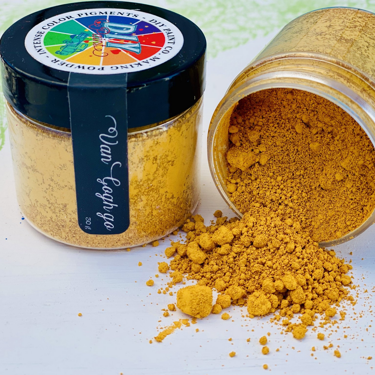Van Gogh Go Making Powder Pigment Powders from Debi's Design Diary DIY Paints  available at Milton's Daughter