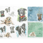 "Dog Portraits" decoupage rice paper by ITD Collection. Size A4 available at Milton's Daughter.