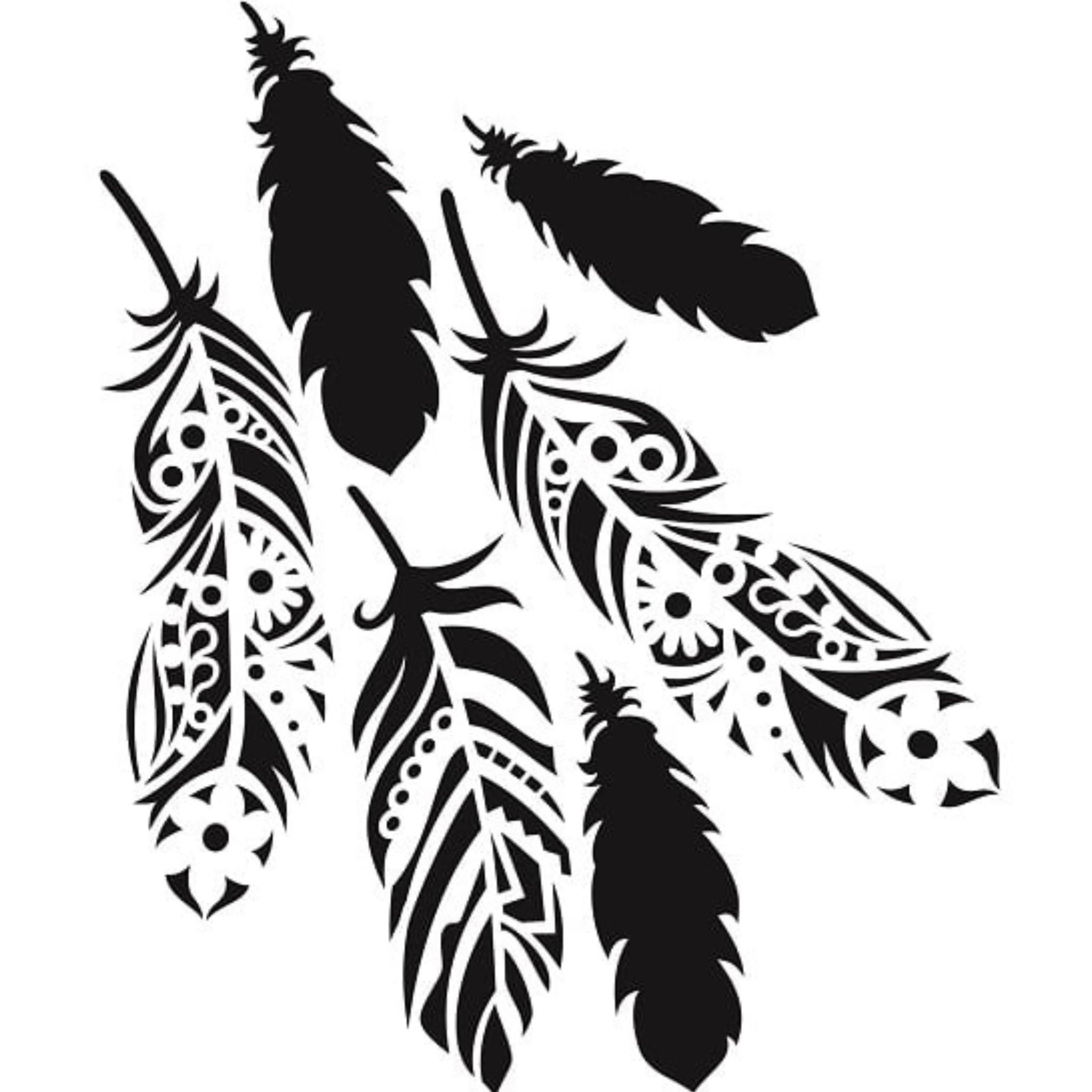 tattoo feather stencil - Clip Art Library