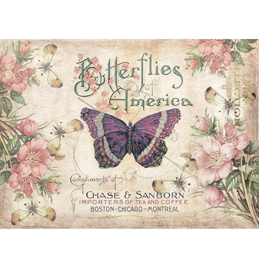 Floral Butterfly Decoupage Rice Paper Milton's Daughter