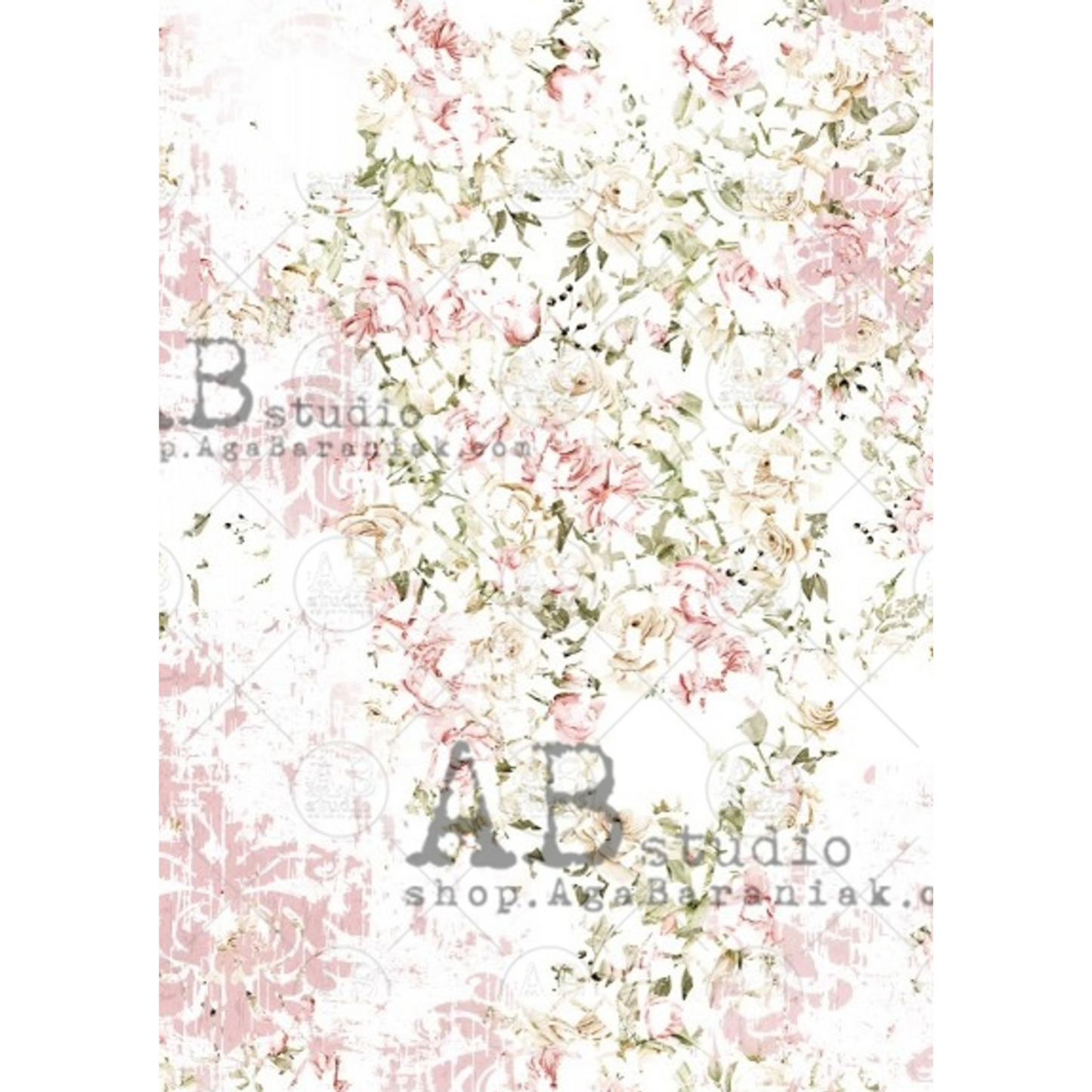 Soft Floral Grunge - Colored Vellum Paper