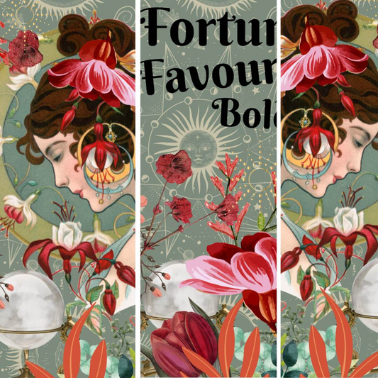 "Fortune Favours The Bold" decoupage paper set by Made by Marley available at Milton's Daughter. Como photo of 3 sheet set.