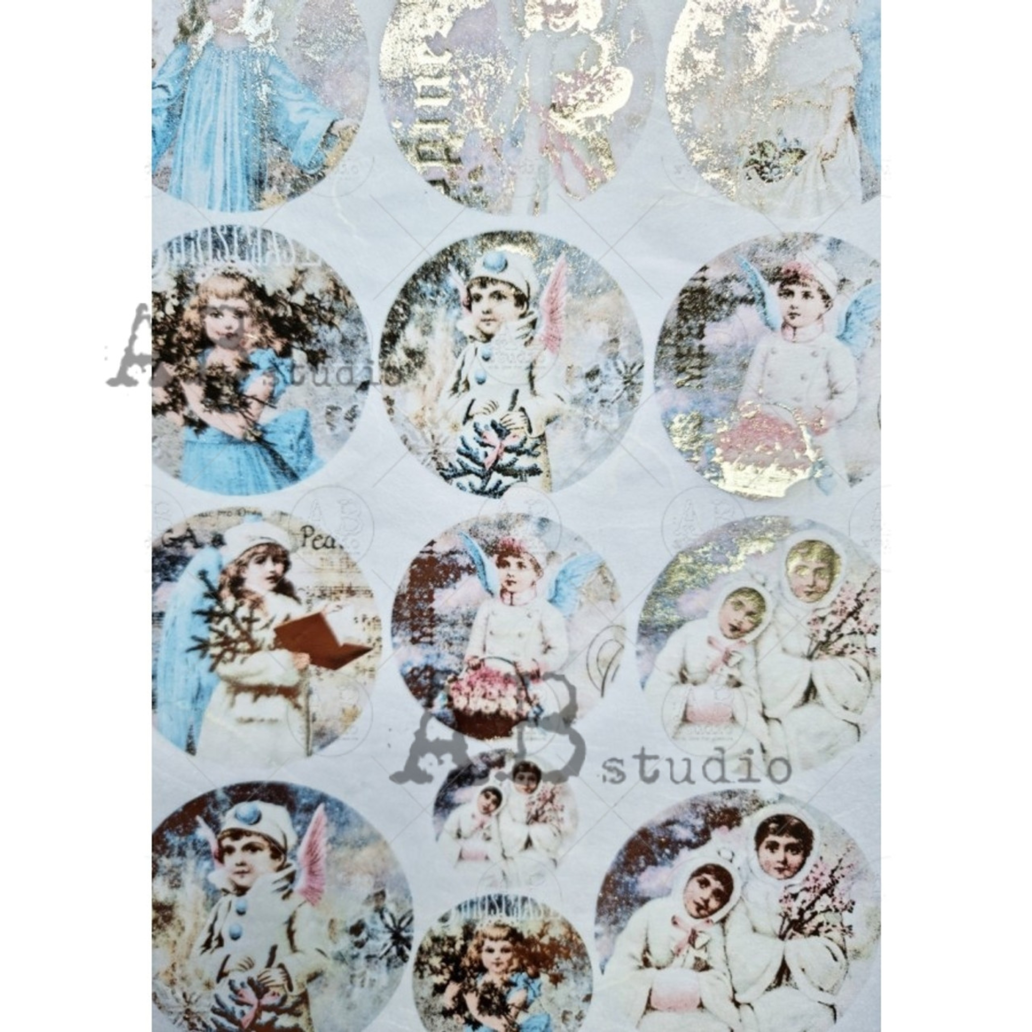 Gilded Angel Rounds-Decoupage Rice Paper by AB Studio – Milton's Daughter