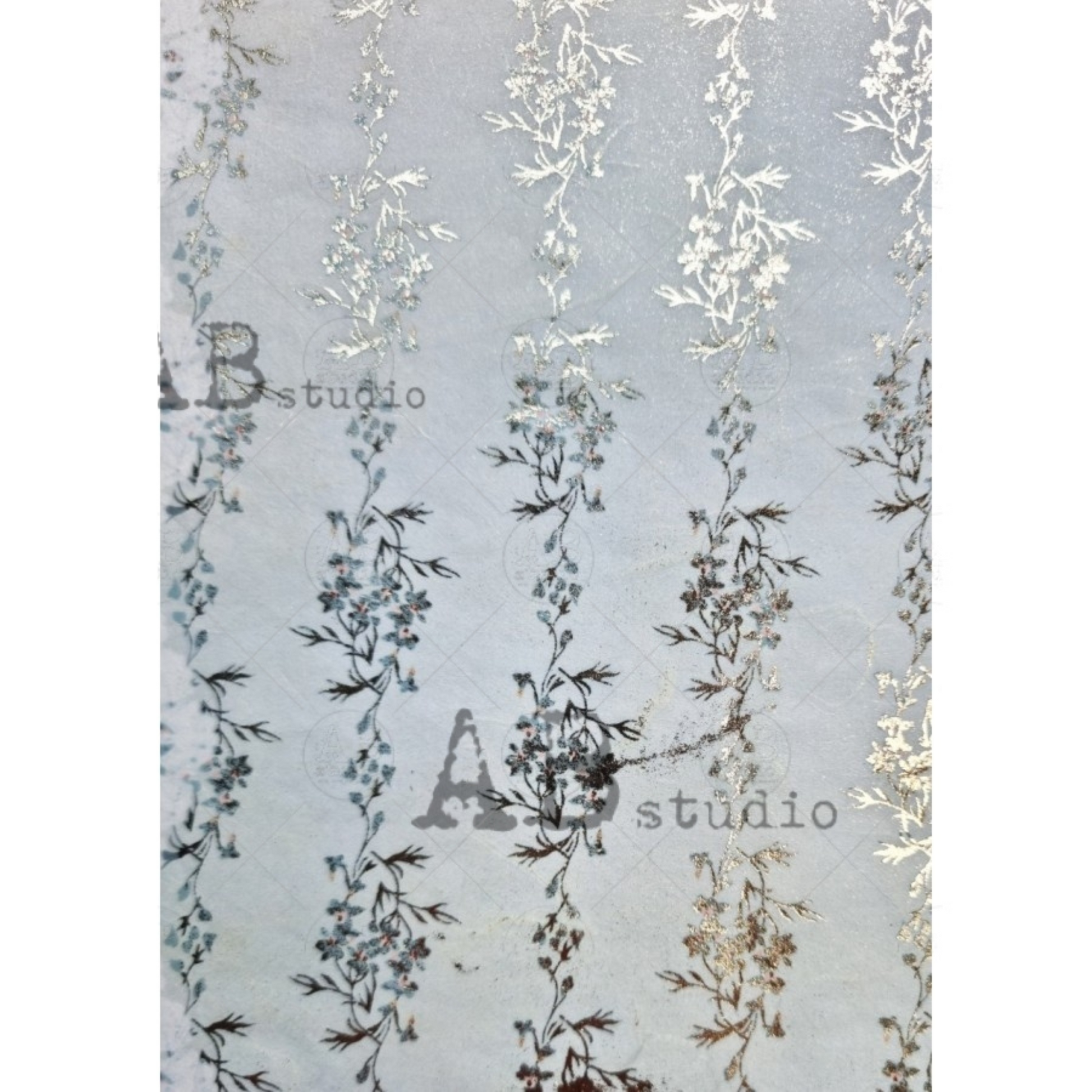 "Gilded Vines" gilded metallic decoupage rice paper by AB Studio available at Milton's Daughter.