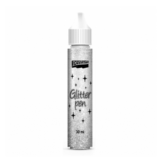 Glitter Pen 30 ml - Silver by Pentart available at Milton's Daughter.