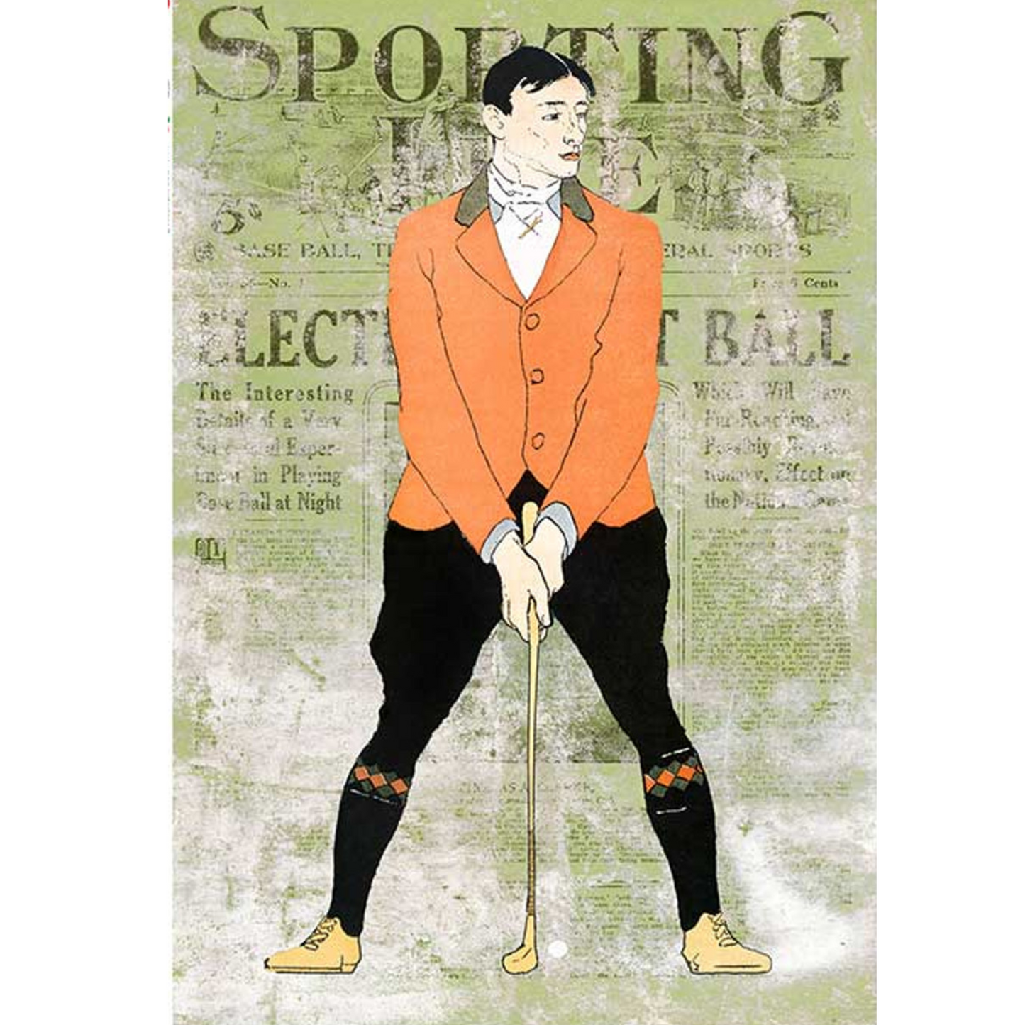 "Golf Poster" decoupage rice paper by Paper Designs available at Milton's Daughter.