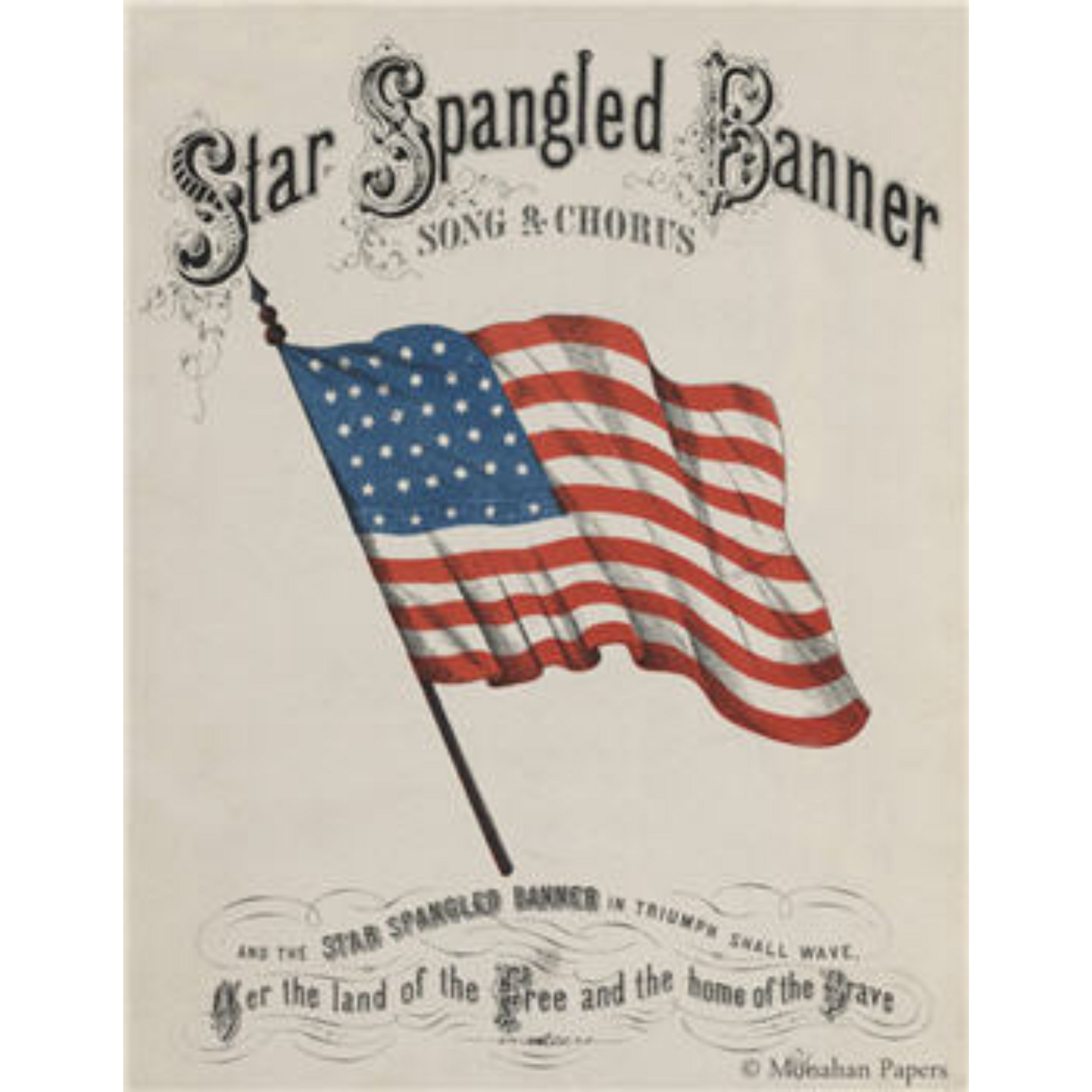 Star Spangled Song & Chorus - ID17 - Decoupage Paper by Monahan Papers. 11" x 17" available at Milton's Daughter