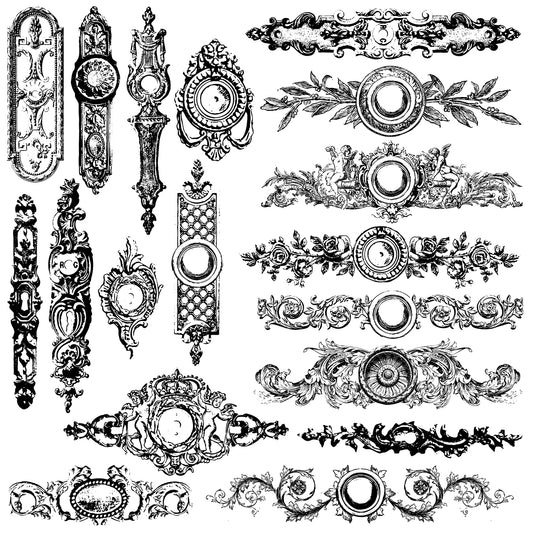 Vintage victorian style backplates,  includes  eighteen designs at Milton's Daughter.