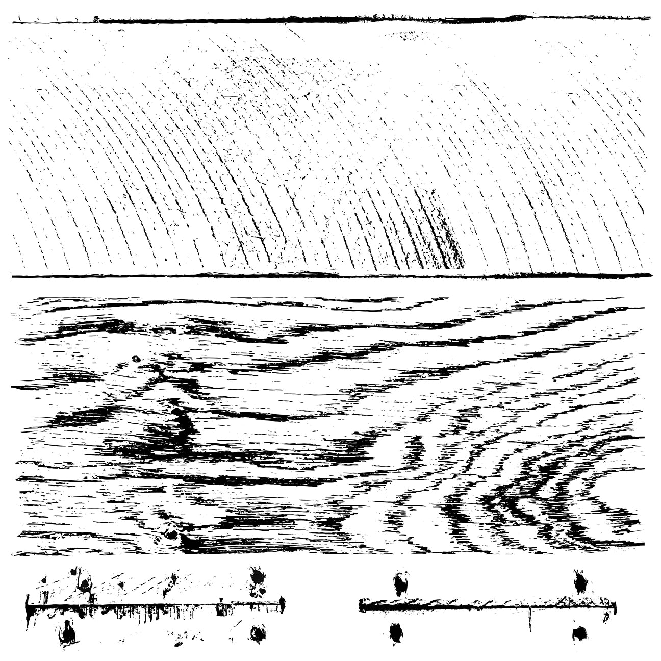 Saw wood plank pattern with wood grain, saw marks and nail marks at Milton's Daughter.