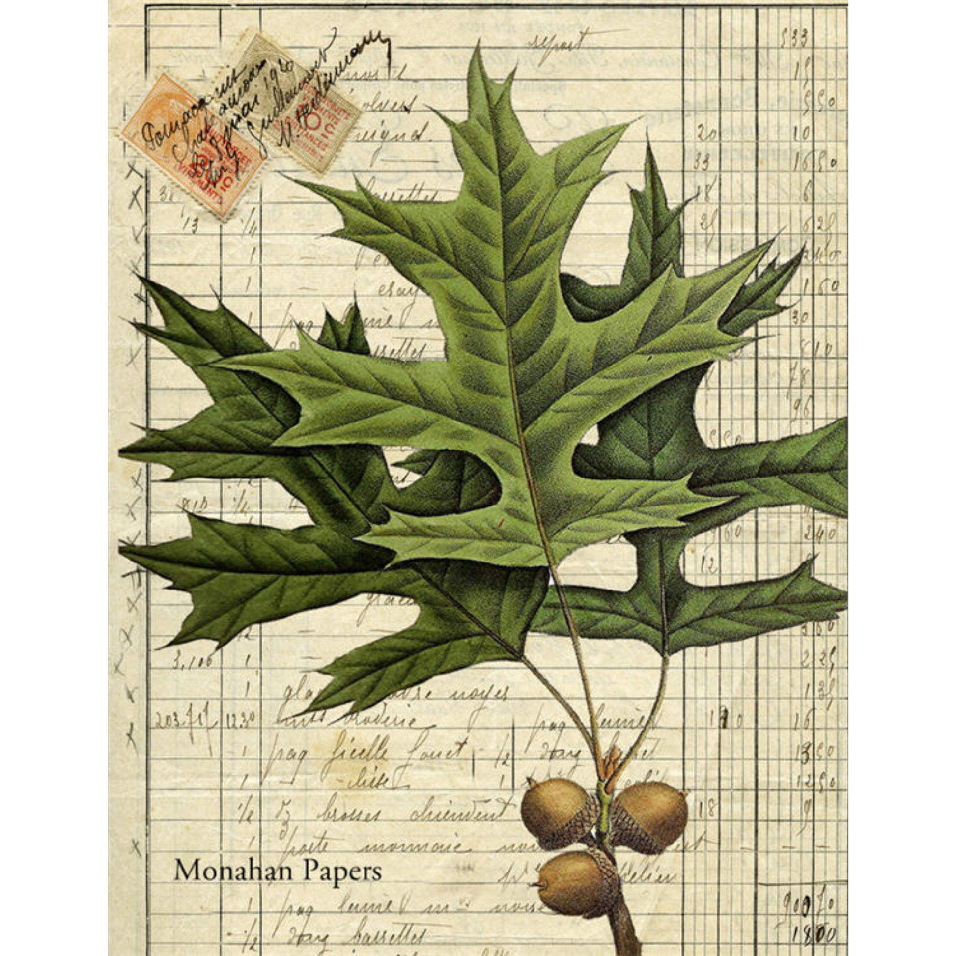 "Leaves and Acorns 2" decoupage paper by Monahan Papers available at Milton's Daughter