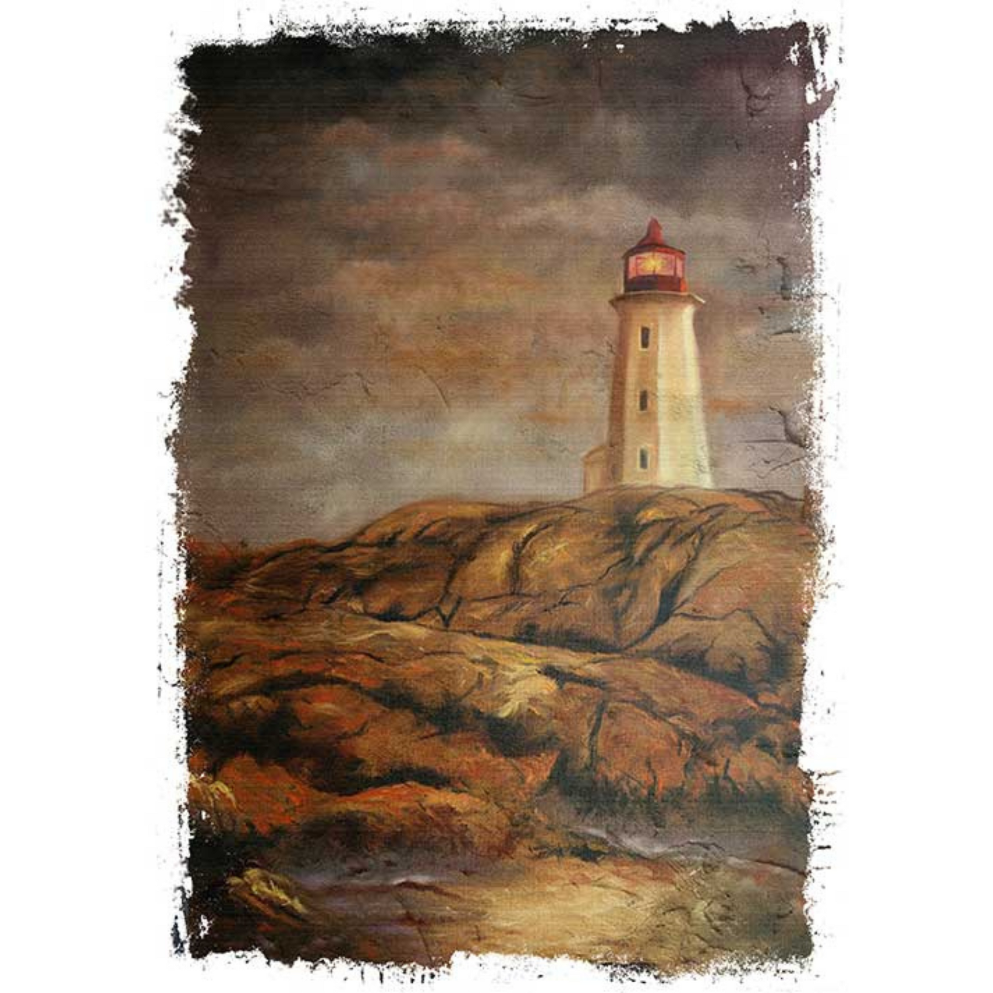 "Lighthouse" decoupage rice paper by Paper Designs available at Milton's Daughter. Available in large fomrat Size A1.