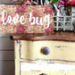 Antique dresser front painted in Love Bug (pale yellow) by Sweet Pickins Milk Paint available at Milton's Daughter