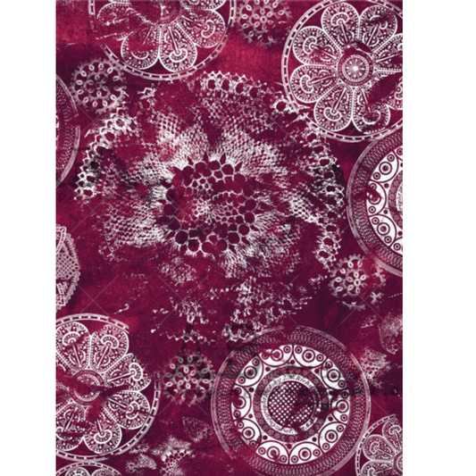 "Magenta Unexpected" decoupage rice paper by AB Studio. SIze A4 availble at Milton's Daughter.